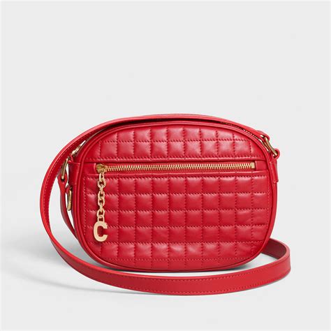 Women's Small c charm bag in quilted calfskin 